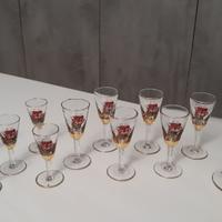 Servizio di bicchieri di vetro da rosolio