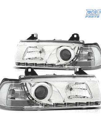 FARI BMW E36 90-99 LUCE DIURNA FONDO CROMATO