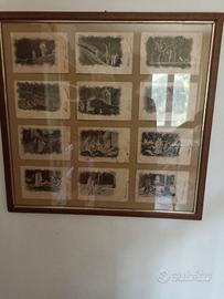 quadro con 12 cartoline del Dore su inferno Dante 