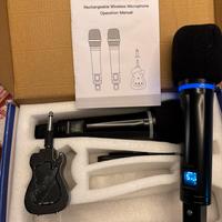 Coppia microfoni wireless ricaricabili professiona