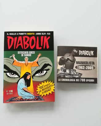 Diabolik -anno XLIV n. 6 -Episodio n. 700 e gadget