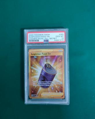 Pokemon PSA 10 SUSPICIOUS FOOD TIN 080/073 INGLESE