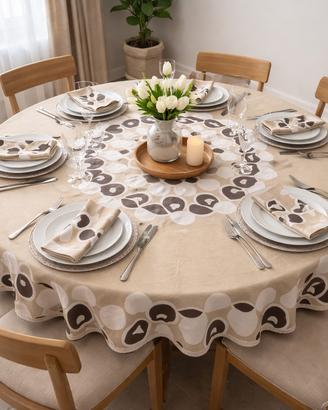 Tovaglia rotonda e 8 tovaglioli