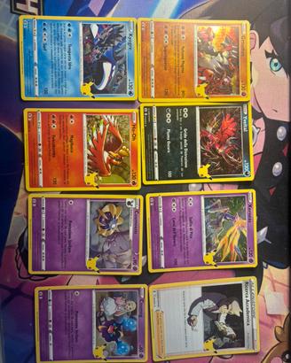 Lotto 8 Carte Pokémon Celebrazioni 25° Anniversar