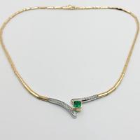 Girocollo oro 18kt smeraldo e diamanti Damiani