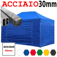 Gazebo 4,5x3m pieghevole blu eventi chiosco stand