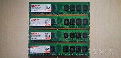 4x RAM DDR2 1GB Komputer Bay PC2-5300 667MHz 