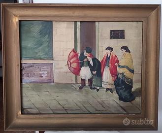 L'acconcia ombrelle, quadro di Celestino Maggi