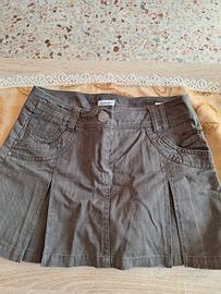 gonna effetto jeans marrone