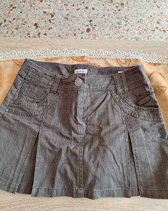 gonna effetto jeans marrone