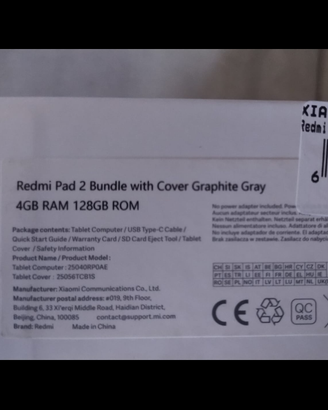Tablet Redmi Pad 2 con cover