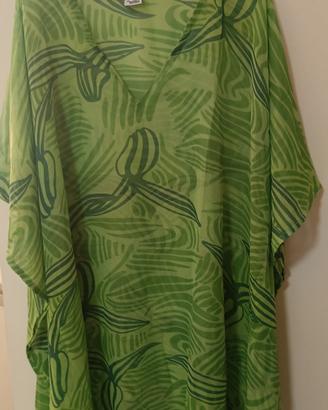 Copricostume/caftano donna-verde  taglia unica 