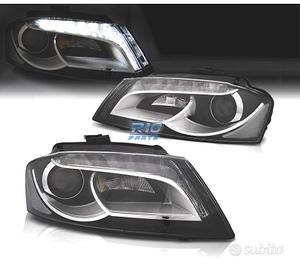 FARI PER AUDI A3 8P 08-12 TRU DRL FONDO NERO