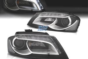 FARI PER AUDI A3 8P 08-12 TRU DRL FONDO NERO