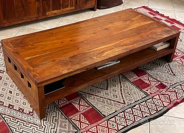 Tavolino basso indiano in massello di sheesham