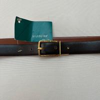 Cintura uomo double face (nera e cuoio) originale