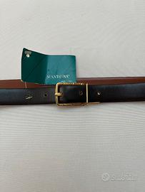 Cintura uomo double face (nera e cuoio) originale