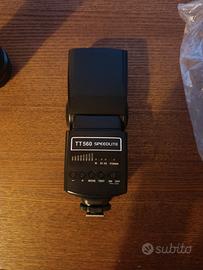 pacchetto combo Flash TTlite e Obiettivo Canon Fd 