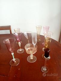 Calici veneziani in vetro soffiato Murano
