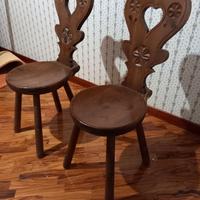 Sedia in legno decorata