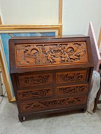 Secretaire legno intarsiato 