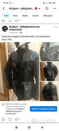giacca moto cordura Dainese XXL 4 stagioni 