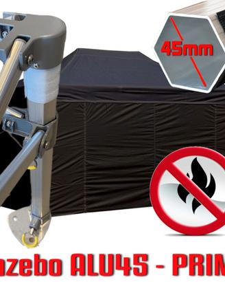 Gazebo 3x4,5 professionale nero ignifugo feste PVC