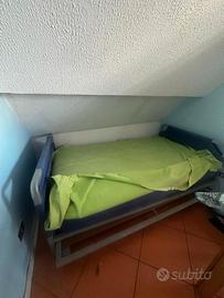 Letto doppio estraibile singolo a scomparsa