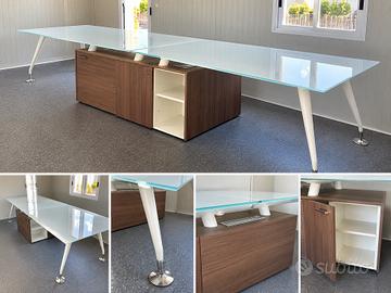 Scrivania direzionale doppia 370cm