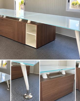 Scrivania direzionale doppia 370cm