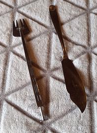 Set 2 utensili per torta vintage in metallo