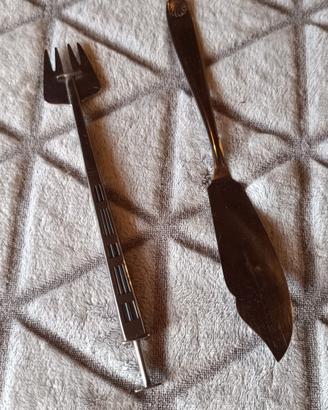 Set 2 utensili per torta vintage in metallo
