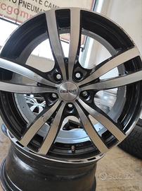 4 CERCHI 17" DEZENT TURBINE BLACK POLISH ET38