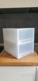 2 cassetti in plastica impilabili IKEA