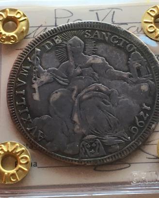 Mezzo scudo 1796 Pio VI, anno XXII