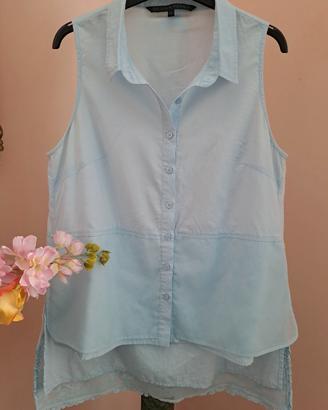 camicia senza maniche con pizzo 