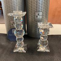 Coppia candelabri cristallo Swarovski originale