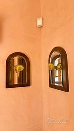 Coppia Appendini di Design con Specchio e Oro