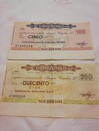 2 Miniassegni Credito Artigiano del 1976 e 1977
