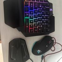 Tastiera mono mano a membrana mouse e adattatore