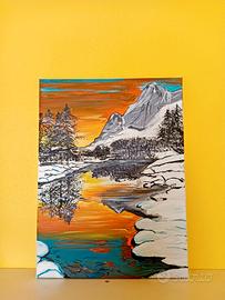 Dipinto su tela "Riflessi di neve"