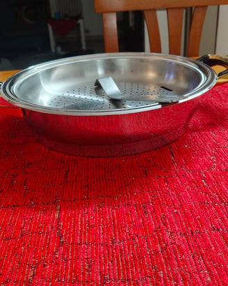 padella con griglia vapore