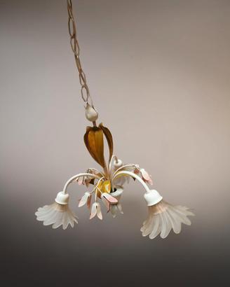 sospensione lampadario in ferro battuto 3 luci 