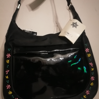 Borsa "Titolo by Basile". Lucida Nera,Bordo con Fi