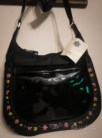 Borsa "Titolo by Basile". Lucida Nera,Bordo con Fi