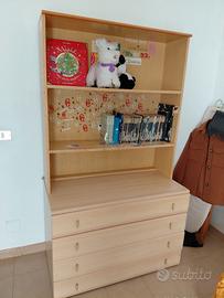 Libreria con 4 cassetti
