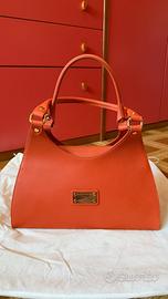 Borsa Avorio Nero arancione/corallo elegante