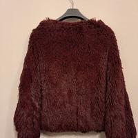 Mantella pelliccia borgogna