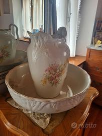 Set bacinella e brocca in ceramica vintage