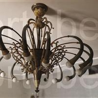 Codice: 268156 ANTICO LAMPADARIO 16 LUCI CON STRU